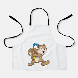 Eekhoorn op Veldhockey met stok Schort