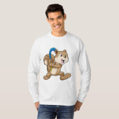 Eekhoorn op Veldhockey met stok T-shirt (Voorkant volledig)