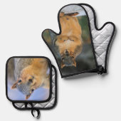 eekhoorn ovenwant & pannenlap set (Voorkant / Achterkant)