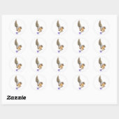 Eekhoorn Paarse Bloem Sticker (Vel)