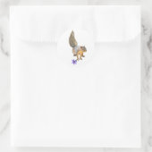 Eekhoorn Paarse Bloem Sticker (Tas)