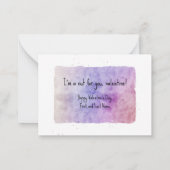 Eekhoorn Paarse Waterverf Valentijnsdag Notitiekaartje (Achterkant)