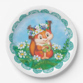eekhoorn papieren bordje (Voorkant)