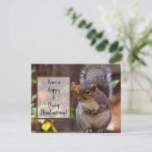 Eekhoorn Patiënt begint Thanksgiving Feestdagenkaart (Staand voorkant)