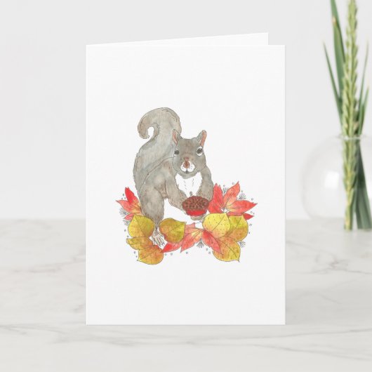 Eekhoorn Pecan Pie Thanksgiving Kaart (Voorkant)