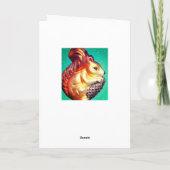 Eekhoorn pinecone  herfst winter blauwgroen goud kaart (Achterkant)