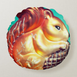 Eekhoorn pinecone  herfst winterbruin blauwgroen rond kussen