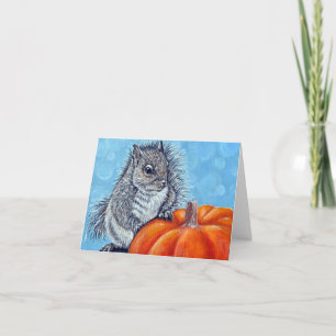 Eekhoorn Pompoen Schilderij Kaart