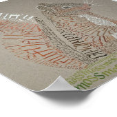 Eekhoorn Portret Calligram Poster (Hoek)