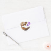 Eekhoorn Purple Flowers Sticker (Envelop)
