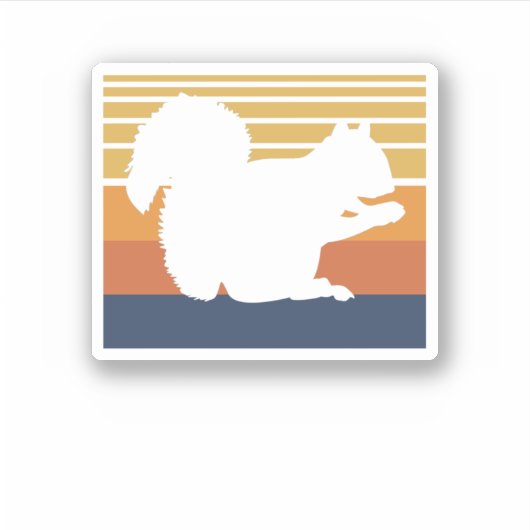 Eekhoorn Retro  60s 70s Dierlijk Eekhoorn Lov Sticker (Voorkant)