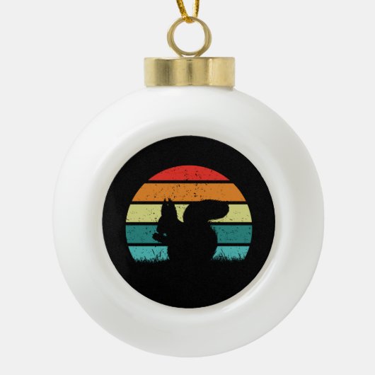 Eekhoorn Retro Eekhoorn Keramische Bal Ornament (Voorkant)
