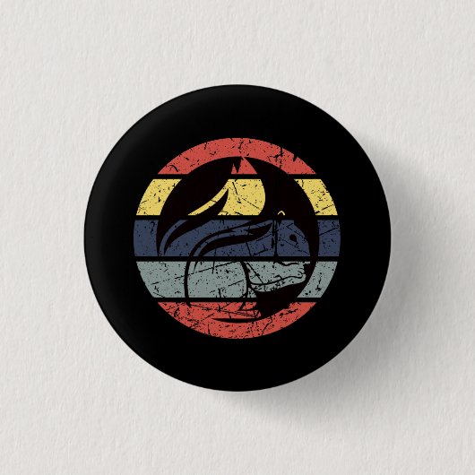 Eekhoorn Retro Ronde Button 3,2 Cm (Voorkant)