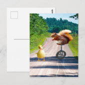 Eekhoorn rijden eenwieler Walking Duck Briefkaart (Voorkant / Achterkant)