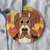 Eekhoorn - ronde button 6,0 cm (In situ)