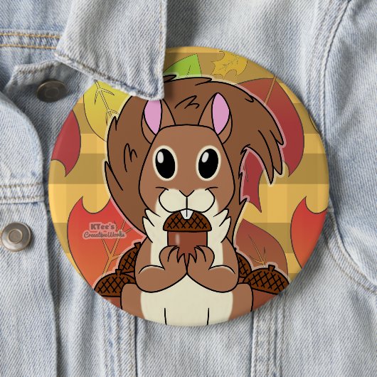 Eekhoorn - ronde button 6,0 cm (In situ)