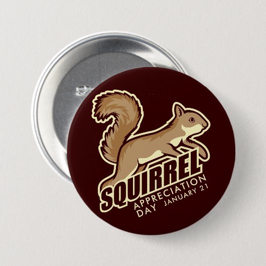 Eekhoorn Ronde Button 7,6 Cm (Voorkant /achterkant)
