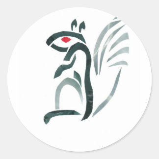 eekhoorn ronde sticker