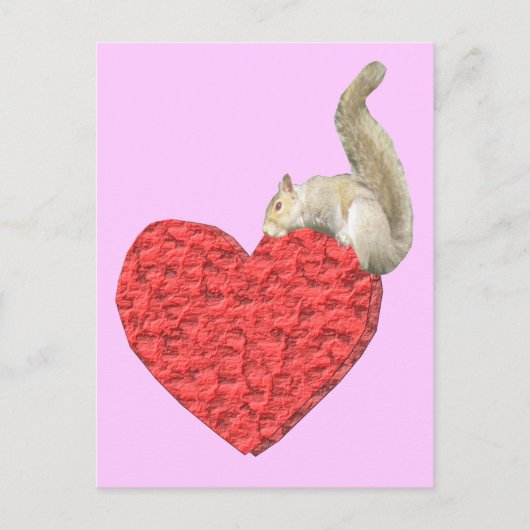 Eekhoorn Roze Briefkaart (Voorkant)