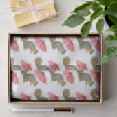 Eekhoorn Roze Parasol Tissue Papier (Geschenk)