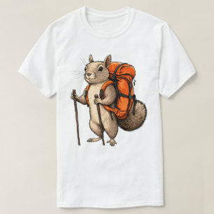 Eekhoorn Rugzakker Wandelavontuur Trektocht T-shirt