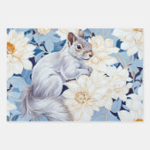 Eekhoorn  rustieke bloemen botanische decoupage inpakpapier vel (Voorkant 2)
