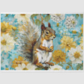  eekhoorn rustieke bloemendecoupage tissuepapier (Voorkant)