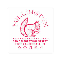 eekhoorn | Rustieke Ronde Familienaam Retouradres