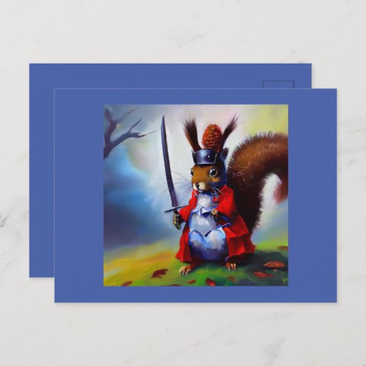 Eekhoorn Samurai Briefkaart (Voorkant / Achterkant)