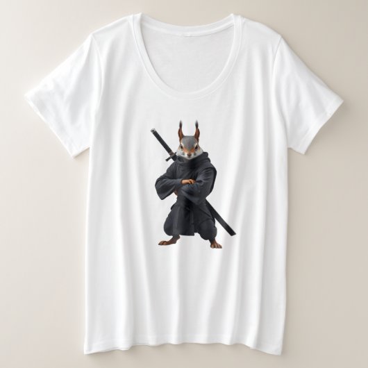 Eekhoorn Samurai Grote Maat T-shirt (Design voorkant)