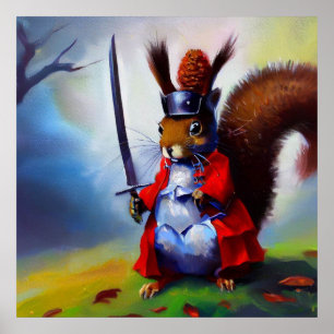 Eekhoorn Samurai Poster