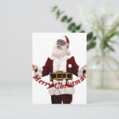 Eekhoorn Santa-Merry Christmas_ Feestdagenkaart (Staand voorkant)