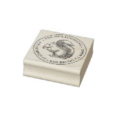 Eekhoorn Schets | Ronde familienaam Retouradres Rubberstempel (Stempel)
