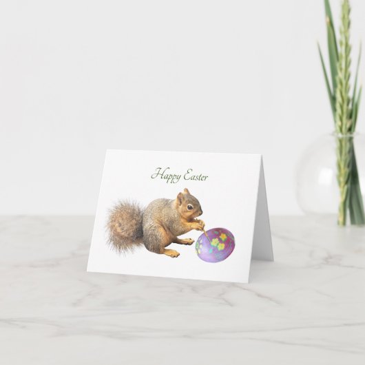 Eekhoorn schilderij Ei Pasen Kaart (Voorkant)