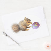 Eekhoorn schilderij Paasei Sticker (Envelop)
