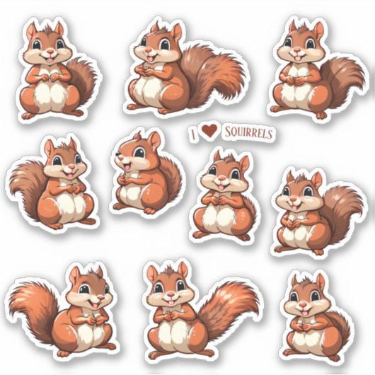 Eekhoorn Scrapbook Papier Stickers (Voorkant)
