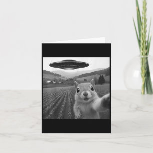 Eekhoorn Selfie Met Alien Ufo Grappig Voor Mannen Kaart