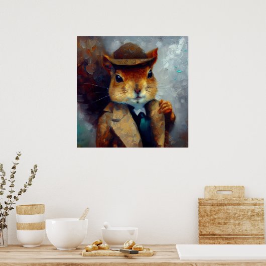 Eekhoorn Sherlock Holmes Poster (Keuken)