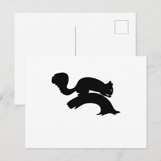 Eekhoorn Silhouet Chipmunk Dier Knaagdieren Cadeau Briefkaart (Voorkant / Achterkant)
