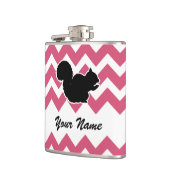Eekhoorn Silhouet met roze Chevron Patroon Heupfles (Links)