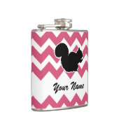 Eekhoorn Silhouet met roze Chevron Patroon Heupfles (Rechts)