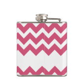 Eekhoorn Silhouet met roze Chevron Patroon Heupfles (Achterkant)