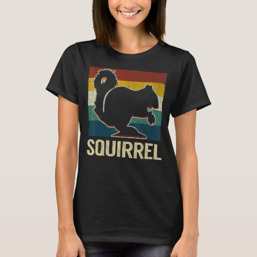eekhoorn Silhouette Design Funny Squirrel T-shirt (Voorkant)