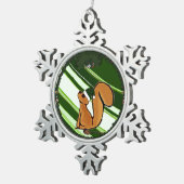 Eekhoorn Sneeuwvlok Omlijst Ornament (Rechts)