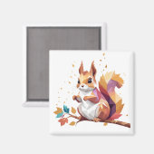 Eekhoorn speels Schattig leuk dier kleurrijk cool Magneet (Voorkant / Achterkant)