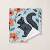 Eekhoorn Spring Flowers Art Bad Handdoek (Wasdoekje)