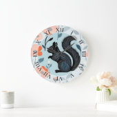 Eekhoorn Spring Flowers Art Grote Klok (Huis)