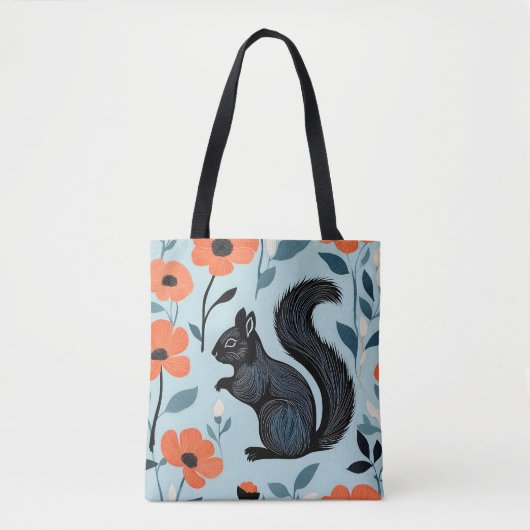 Eekhoorn Spring Flowers Art Tote Bag (Voorkant)