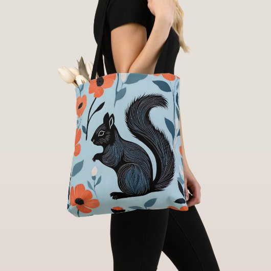 Eekhoorn Spring Flowers Art Tote Bag (Dichtbij)