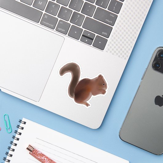eekhoorn sticker (Laptop met iPhone)
